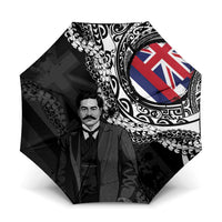 Hawaii Prince Kuhio Umbrella Hawaiian Maile Lei LT05 One Size Folded 11.42 inch Opened Diameter 37.4 inch Black - Polynesian Pride