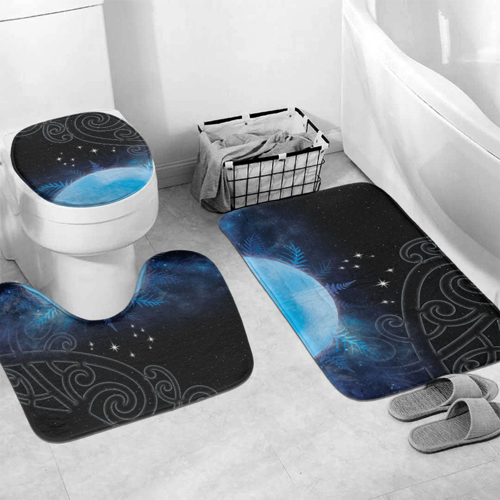 New Zealand Matariki Bathroom Set Pleiades Star Cluster Blue Galaxy LT05 Mat Set Only (3 pcs) One Size Blue - Polynesian Pride
