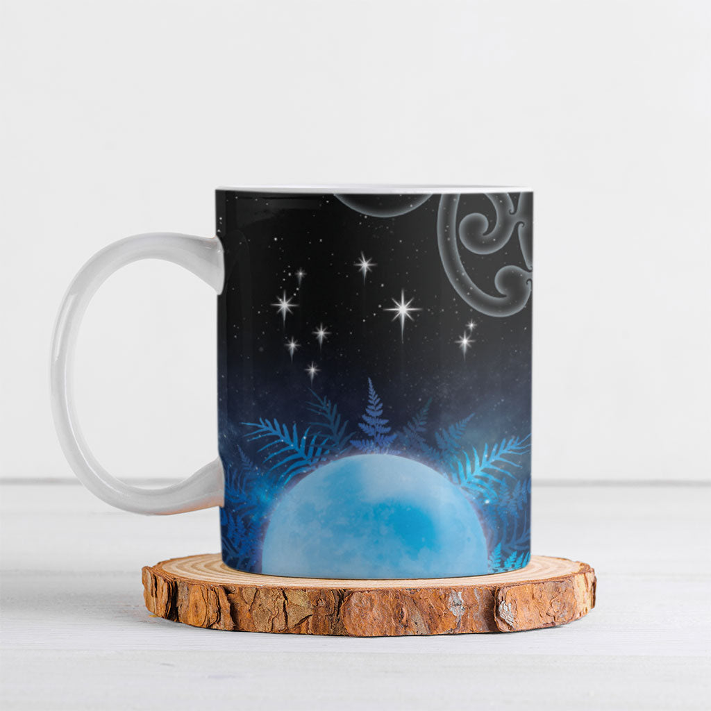 New Zealand Matariki Ceramic Mug Pleiades Star Cluster Blue Galaxy LT05 Blue - Polynesian Pride