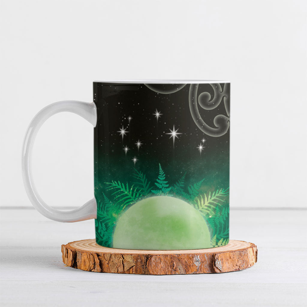 New Zealand Matariki Ceramic Mug Pleiades Star Cluster Green Galaxy LT05 Green - Polynesian Pride