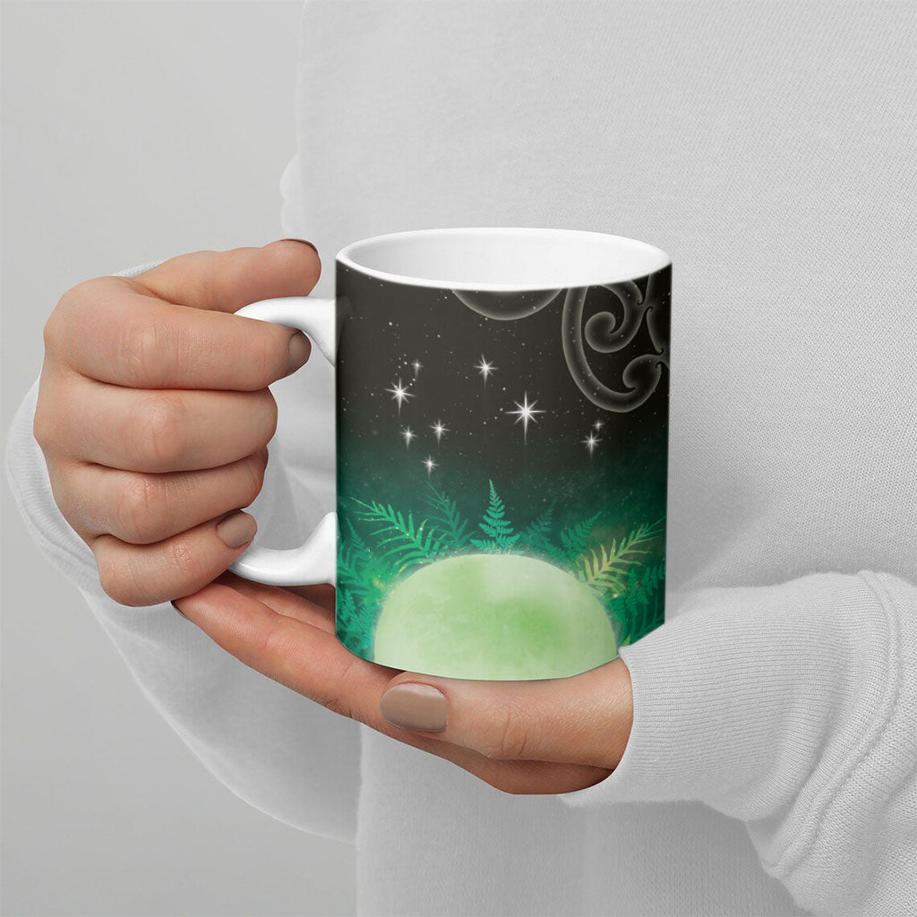New Zealand Matariki Ceramic Mug Pleiades Star Cluster Green Galaxy LT05 - Polynesian Pride