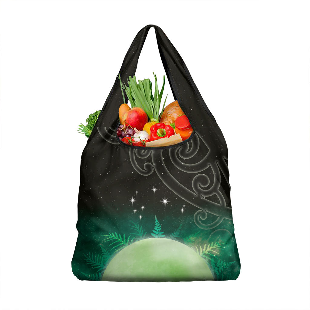 New Zealand Matariki Grocery Bag Pleiades Star Cluster Green Galaxy LT05 1-pack One Size Green - Polynesian Pride
