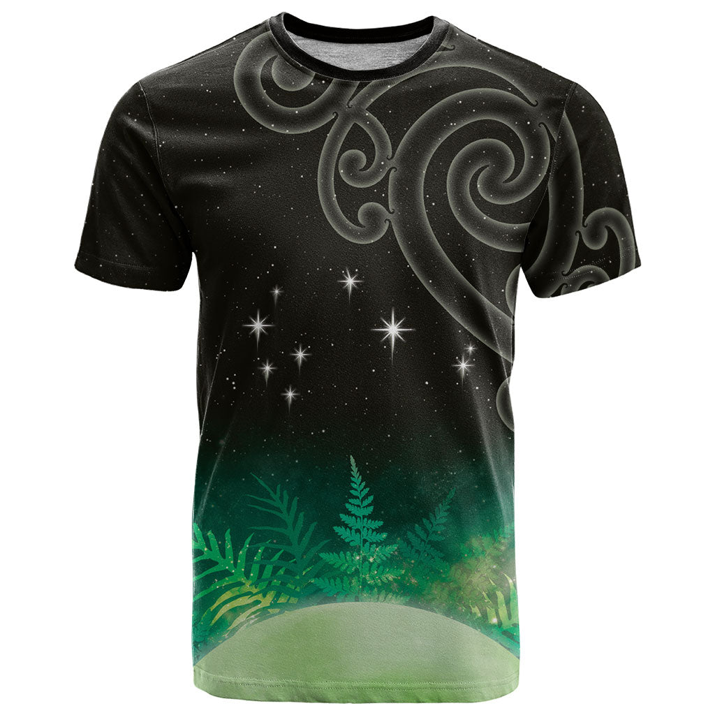 New Zealand Matariki T Shirt Pleiades Star Cluster Green Galaxy LT05 Green - Polynesian Pride
