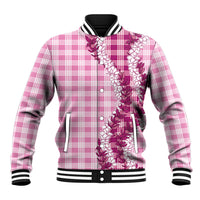 Pink Hawaii Palaka Baseball Jacket Hawaiian Honohono Lei LT05 Unisex Pink - Polynesian Pride