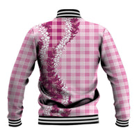 Pink Hawaii Palaka Baseball Jacket Hawaiian Honohono Lei LT05 - Polynesian Pride