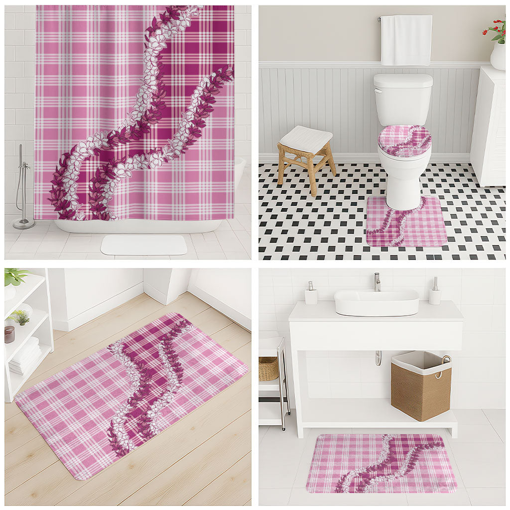 Pink Hawaii Palaka Bathroom Set Hawaiian Honohono Lei LT05 - Polynesian Pride