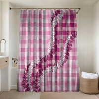 Pink Hawaii Palaka Bathroom Set Hawaiian Honohono Lei LT05 Shower Curtain Only Pink - Polynesian Pride