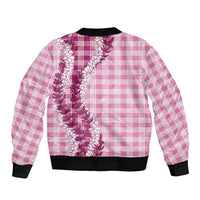 Pink Hawaii Palaka Bomber Jacket Hawaiian Honohono Lei LT05 - Polynesian Pride