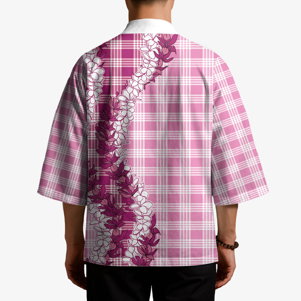 Pink Hawaii Palaka Kimono Hawaiian Honohono Lei LT05 - Polynesian Pride