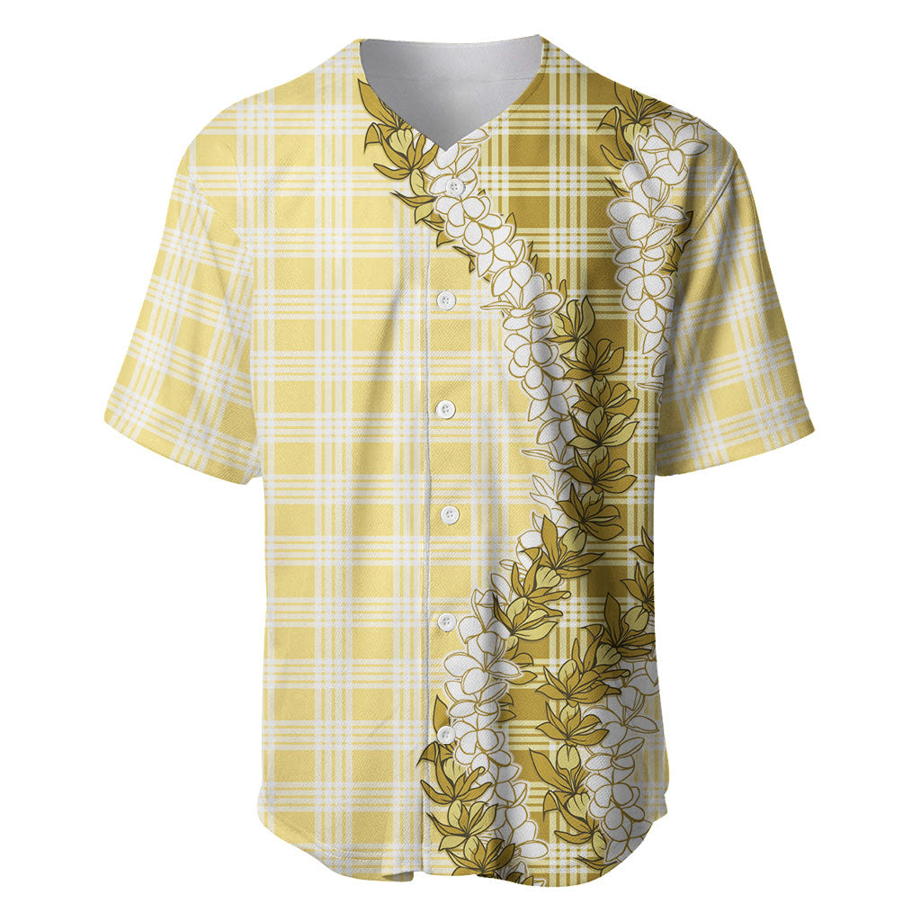 Yellow Hawaii Palaka Baseball Jersey Hawaiian Honohono Lei LT05 Yellow - Polynesian Pride