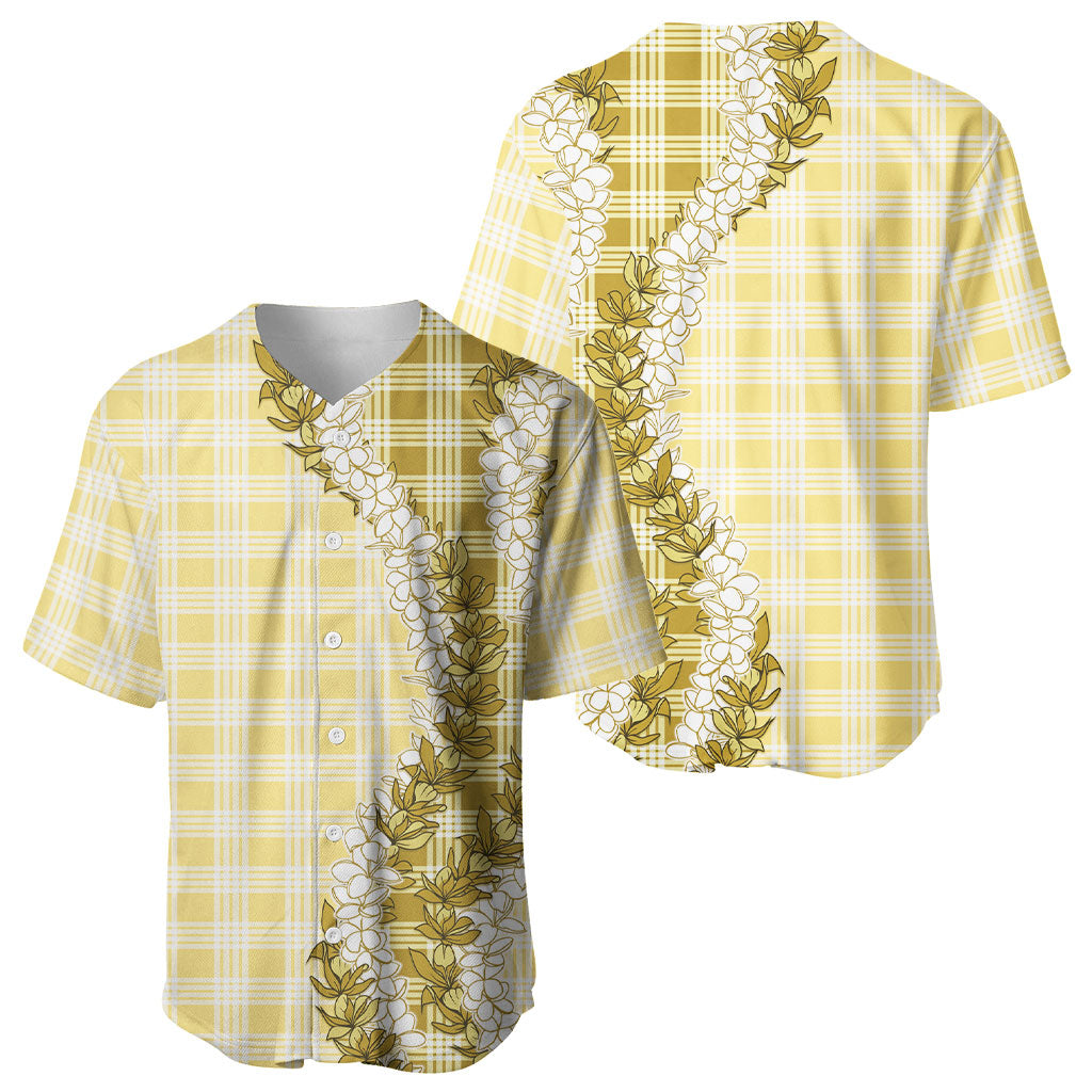 Yellow Hawaii Palaka Baseball Jersey Hawaiian Honohono Lei LT05 - Polynesian Pride