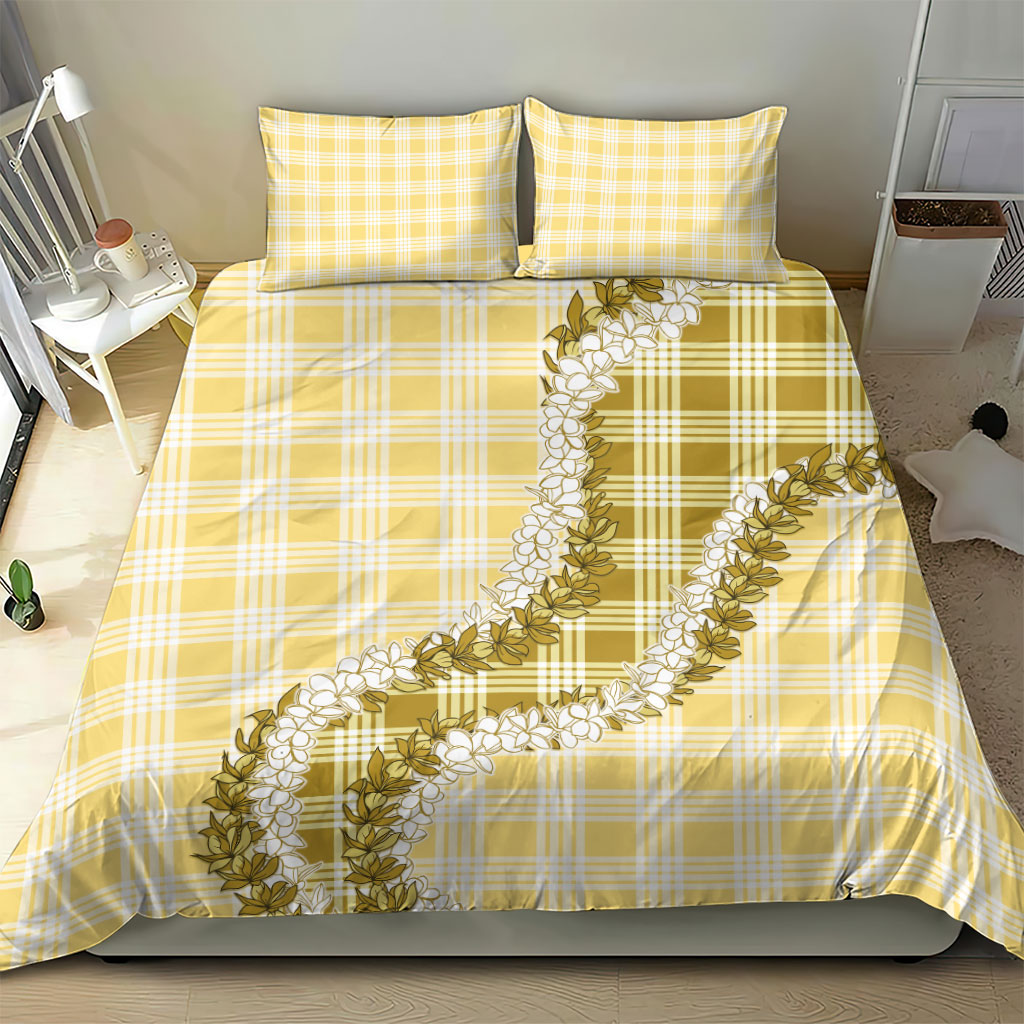 Yellow Hawaii Palaka Bedding Set Hawaiian Honohono Lei LT05 - Polynesian Pride