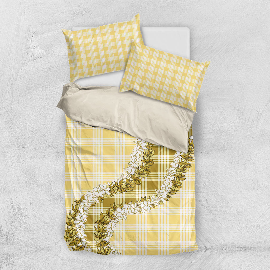 Yellow Hawaii Palaka Bedding Set Hawaiian Honohono Lei LT05 US Twin 172cm x 218cm Yellow - Polynesian Pride