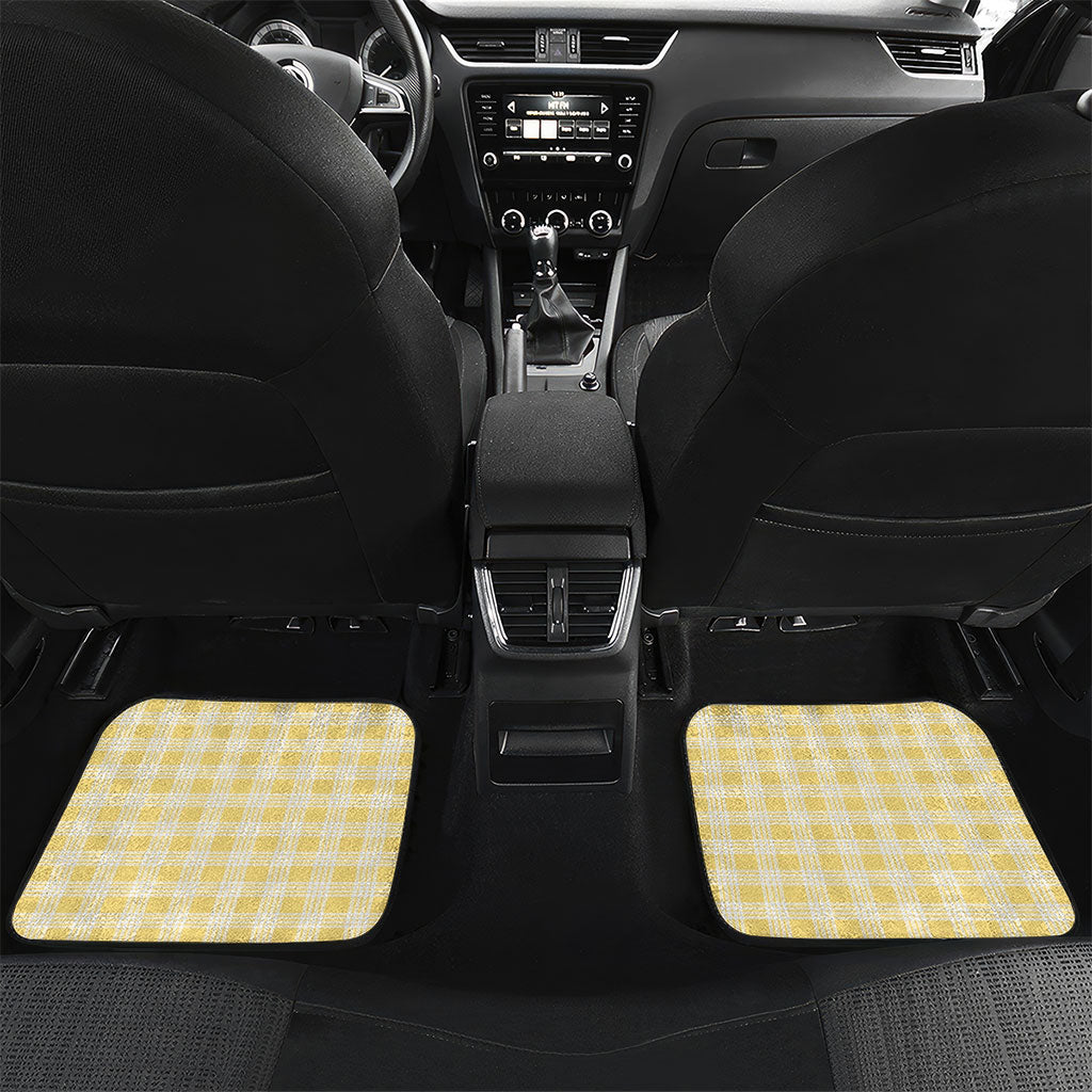 Yellow Hawaii Palaka Car Mats Hawaiian Honohono Lei LT05 Set 2pcs - Back Yellow - Polynesian Pride