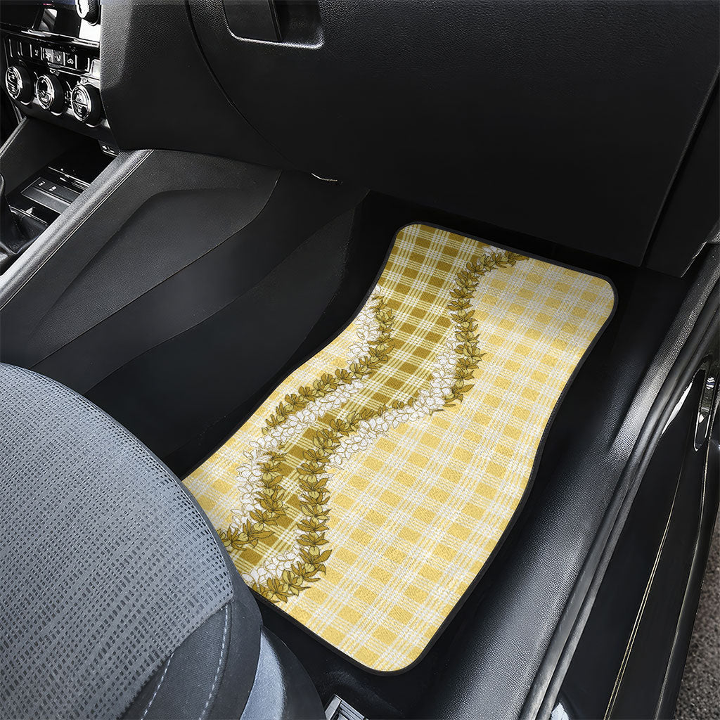 Yellow Hawaii Palaka Car Mats Hawaiian Honohono Lei LT05 - Polynesian Pride