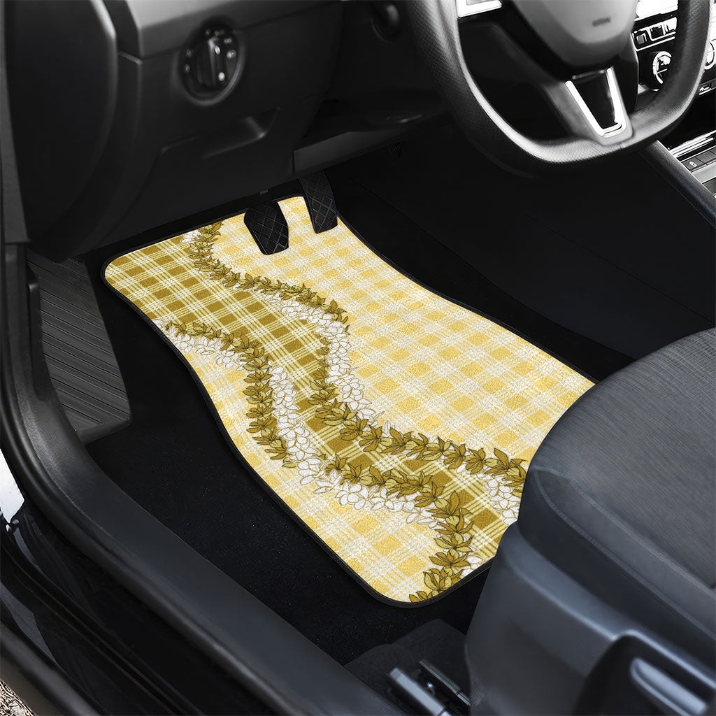 Yellow Hawaii Palaka Car Mats Hawaiian Honohono Lei LT05 - Polynesian Pride
