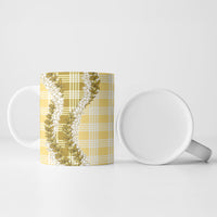 Yellow Hawaii Palaka Ceramic Mug Hawaiian Honohono Lei LT05 - Polynesian Pride