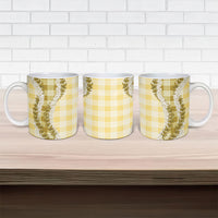Yellow Hawaii Palaka Ceramic Mug Hawaiian Honohono Lei LT05 - Polynesian Pride