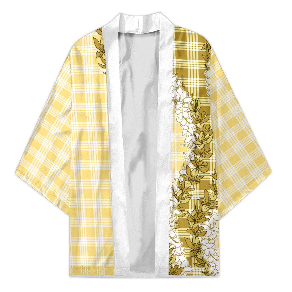 Yellow Hawaii Palaka Kimono Hawaiian Honohono Lei LT05 Unisex Yellow - Polynesian Pride