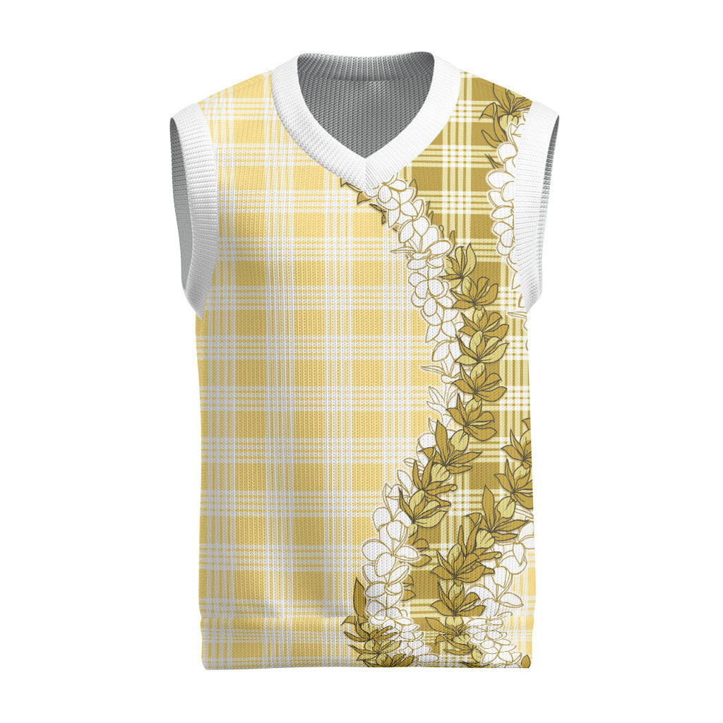Yellow Hawaii Palaka Christmas Knitted V-Neck Vest Hawaiian Honohono Lei LT05 Yellow - Polynesian Pride