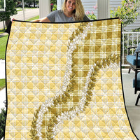 Yellow Hawaii Palaka Quilt Hawaiian Honohono Lei LT05 Yellow - Polynesian Pride