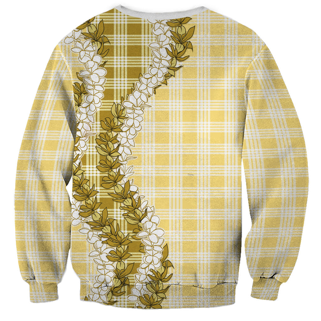 Yellow Hawaii Palaka Sweatshirt Hawaiian Honohono Lei LT05 - Polynesian Pride