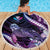 Hawaiian Monk Seal Beach Blanket Kakau Tribal Pattern Violet Gradient