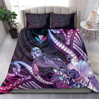 Hawaiian Monk Seal Bedding Set Kakau Tribal Pattern Violet Gradient LT05 - Polynesian Pride