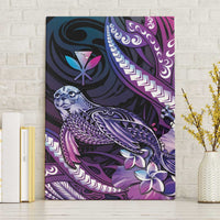 Hawaiian Monk Seal Canvas Wall Art Kakau Tribal Pattern Violet Gradient LT05 Without Frame Violet - Polynesian Pride