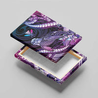 Hawaiian Monk Seal Canvas Wall Art Kakau Tribal Pattern Violet Gradient LT05 - Polynesian Pride