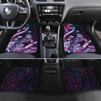 Hawaiian Monk Seal Car Mats Kakau Tribal Pattern Violet Gradient LT05 Set 4pcs Violet - Polynesian Pride