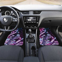 Hawaiian Monk Seal Car Mats Kakau Tribal Pattern Violet Gradient LT05 Set 2pcs - Front Violet - Polynesian Pride
