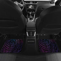 Hawaiian Monk Seal Car Mats Kakau Tribal Pattern Violet Gradient LT05 Set 2pcs - Back Violet - Polynesian Pride