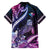 Hawaiian Monk Seal Family Matching Puletasi and Hawaiian Shirt Kakau Tribal Pattern Violet Gradient