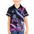 Hawaiian Monk Seal Family Matching Puletasi and Hawaiian Shirt Kakau Tribal Pattern Violet Gradient