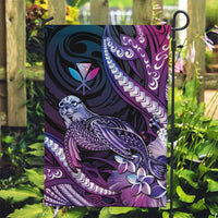 Hawaiian Monk Seal Garden Flag Kakau Tribal Pattern Violet Gradient LT05 Garden Flag Violet - Polynesian Pride