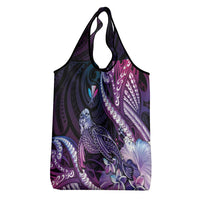 Hawaiian Monk Seal Grocery Bag Kakau Tribal Pattern Violet Gradient LT05 - Polynesian Pride