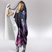 Hawaiian Monk Seal Hooded Blanket Kakau Tribal Pattern Violet Gradient LT05 - Polynesian Pride