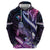 Hawaiian Monk Seal Hoodie Kakau Tribal Pattern Violet Gradient