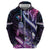 Hawaiian Monk Seal Hoodie Kakau Tribal Pattern Violet Gradient