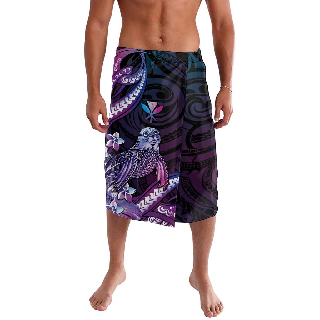 Hawaiian Monk Seal Lavalava Kakau Tribal Pattern Violet Gradient