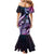 Hawaiian Monk Seal Mermaid Dress Kakau Tribal Pattern Violet Gradient