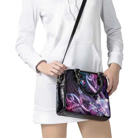 Hawaiian Monk Seal Shoulder Handbag Kakau Tribal Pattern Violet Gradient LT05 - Polynesian Pride