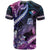 Hawaiian Monk Seal T Shirt Kakau Tribal Pattern Violet Gradient