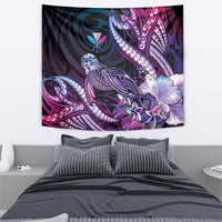 Hawaiian Monk Seal Tapestry Kakau Tribal Pattern Violet Gradient LT05 - Polynesian Pride
