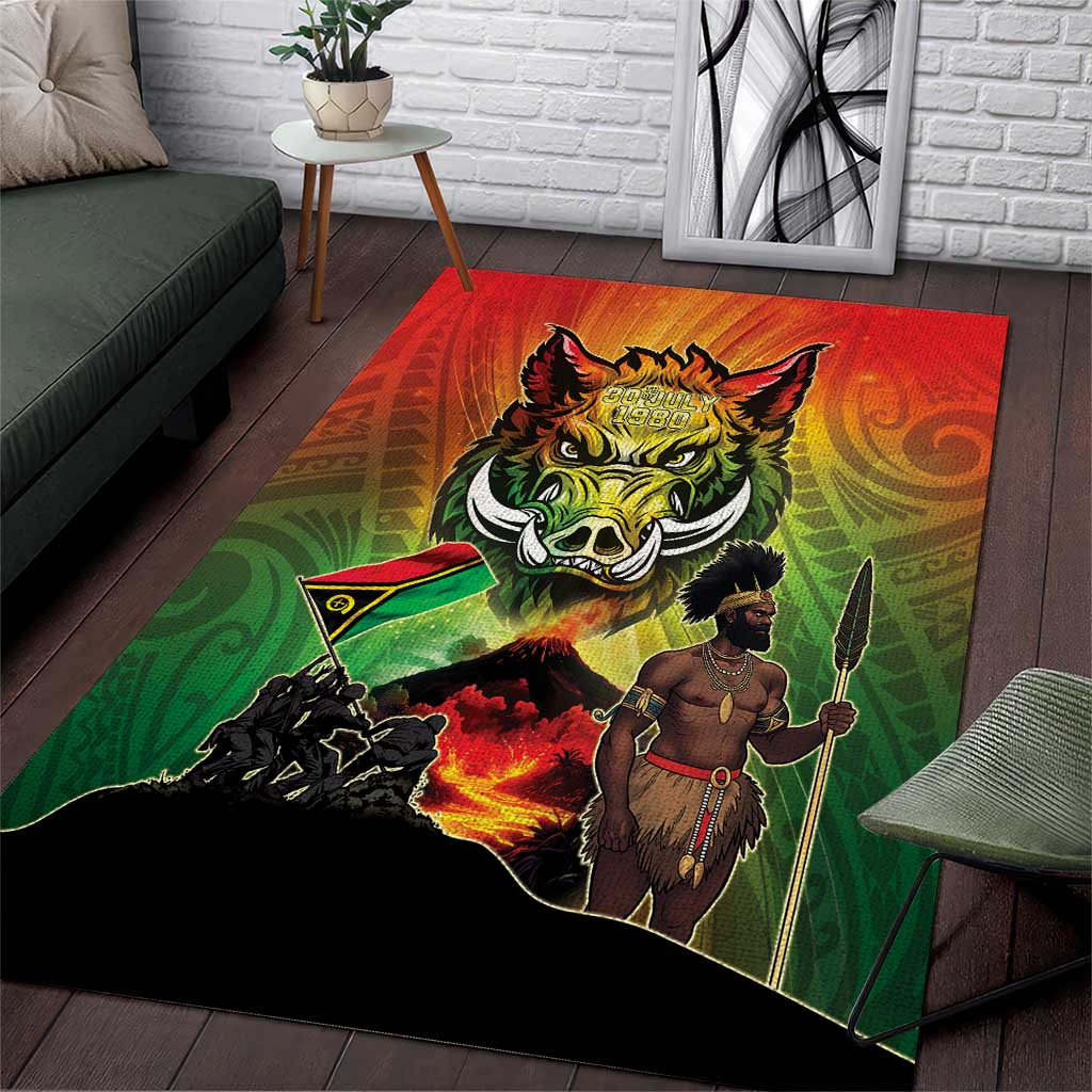 Vanuatu July 30th 1980 Area Rug Happy Independence Day LT05 Reggae - Polynesian Pride