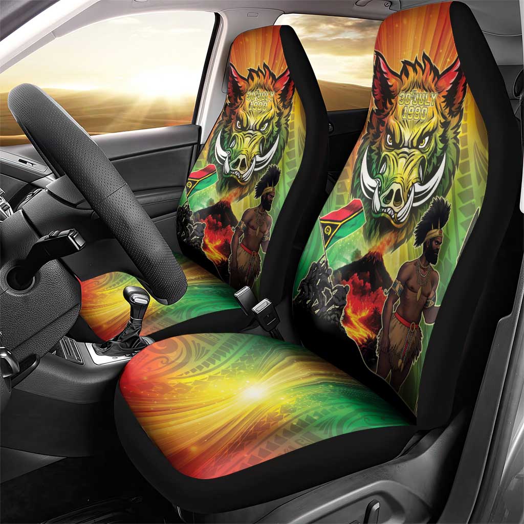 Vanuatu July 30th 1980 Car Seat Cover Happy Independence Day LT05 - Polynesian Pride