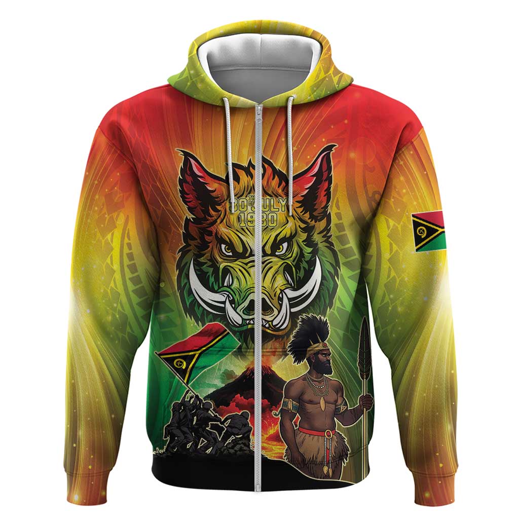 Vanuatu July 30th 1980 Hoodie Happy Independence Day LT05 Zip Hoodie Reggae - Polynesian Pride