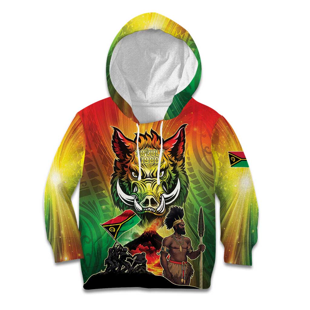 Vanuatu July 30th 1980 Kid Hoodie Happy Independence Day LT05 Hoodie Reggae - Polynesian Pride