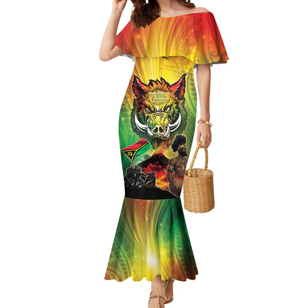 Vanuatu July 30th 1980 Mermaid Dress Happy Independence Day LT05 Women Reggae - Polynesian Pride
